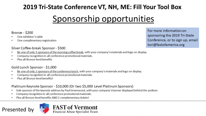 2019 Tri-State Conference Sponsorship Opportunities